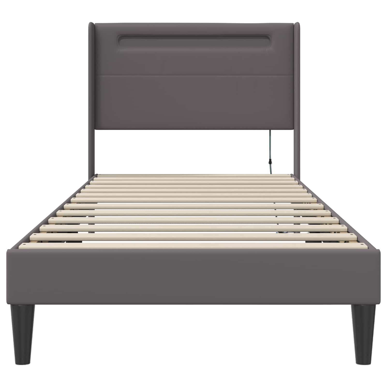 Struttura del letto con testiera Grigio 90 x 190 cm Similpelle | homemem39