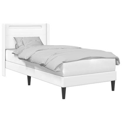 Struttura del letto con testiera Bianco 90 x 190 cm Similpelle | homemem39