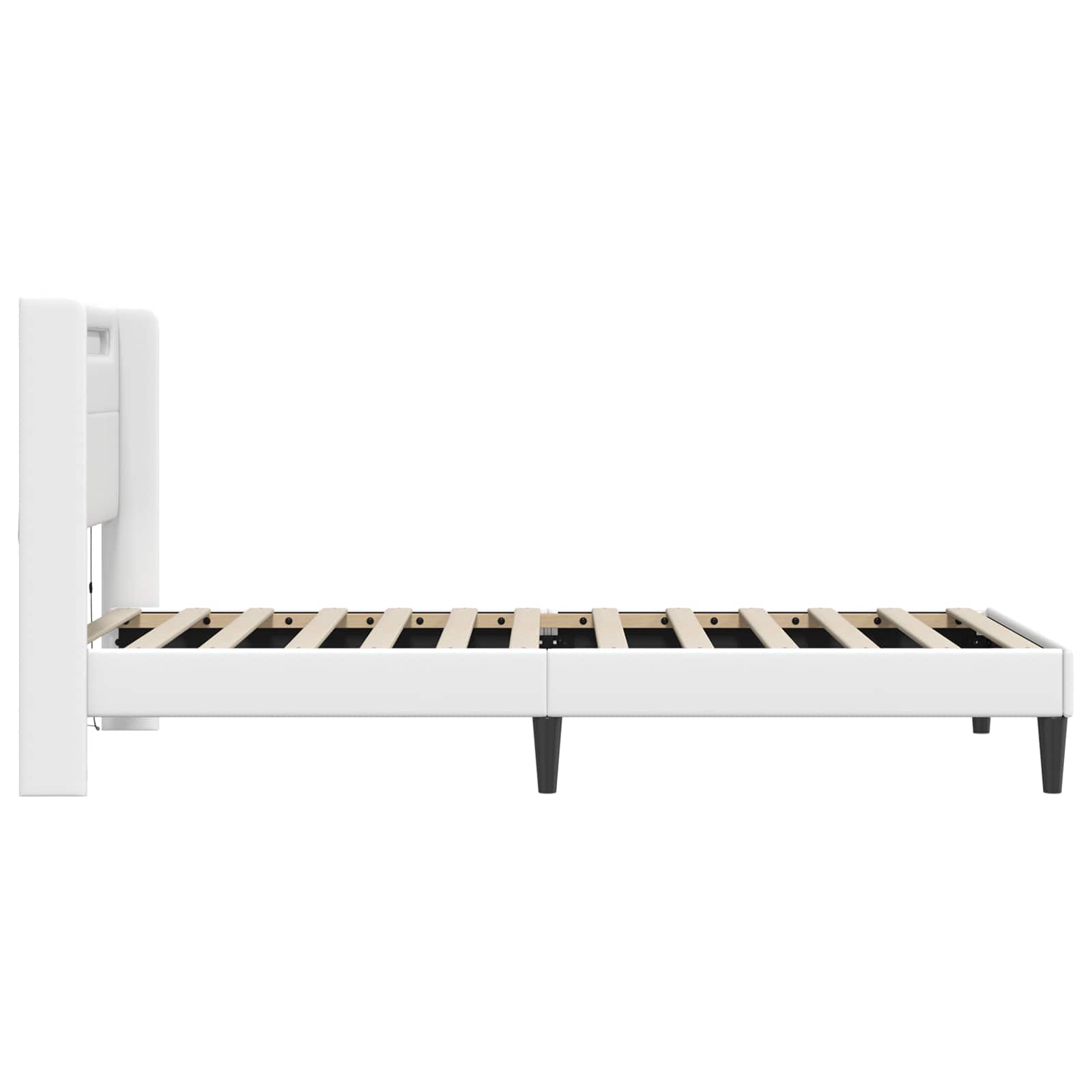 Struttura del letto con testiera Bianco 90 x 190 cm Similpelle | homemem39
