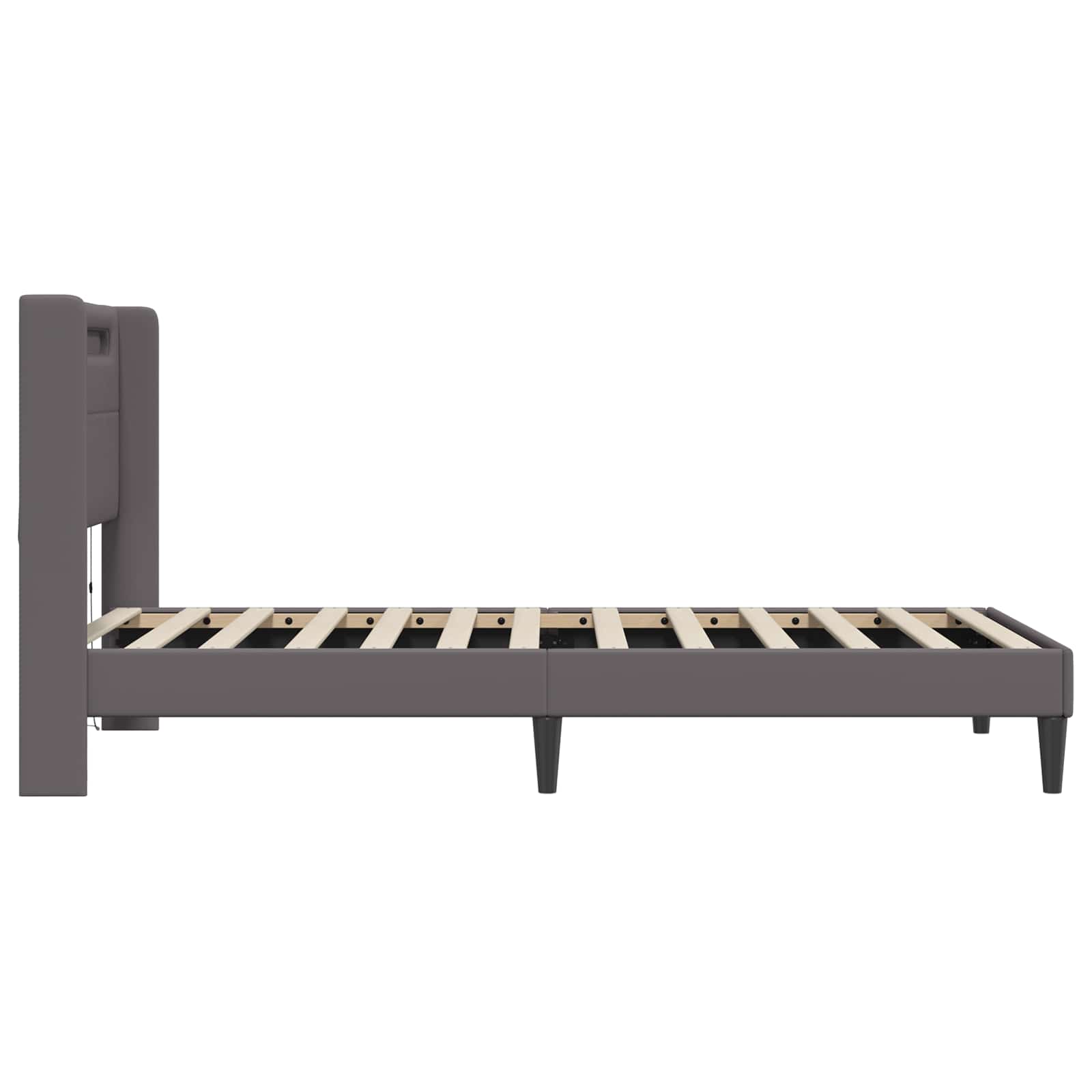 Struttura del letto con testiera Grigio 90 x 200 cm Similpelle | homemem39