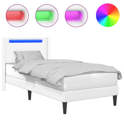 Struttura del letto con testiera Bianco 90 x 200 cm Similpelle | homemem39