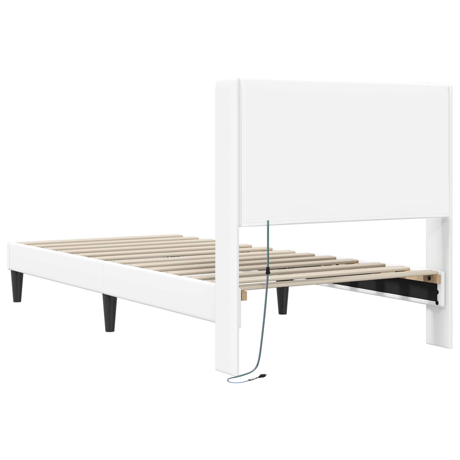 Struttura del letto con testiera Bianco 90 x 200 cm Similpelle | homemem39