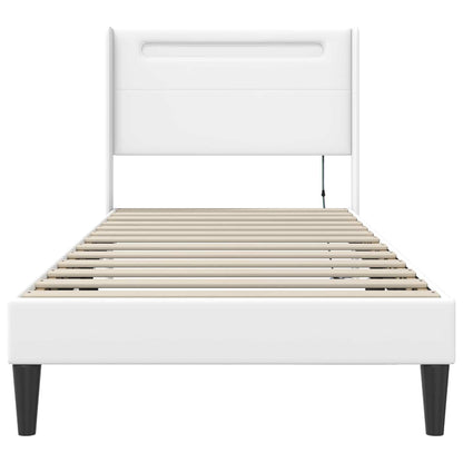 Struttura del letto con testiera Bianco 90 x 200 cm Similpelle | homemem39