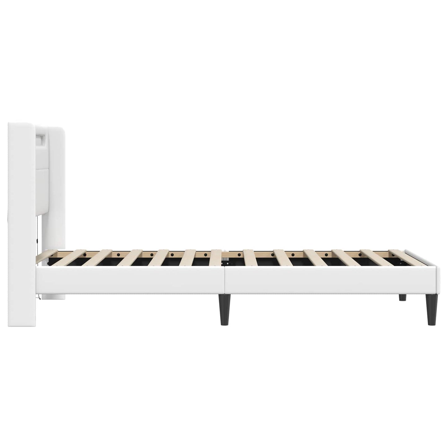 Struttura del letto con testiera Bianco 90 x 200 cm Similpelle | homemem39