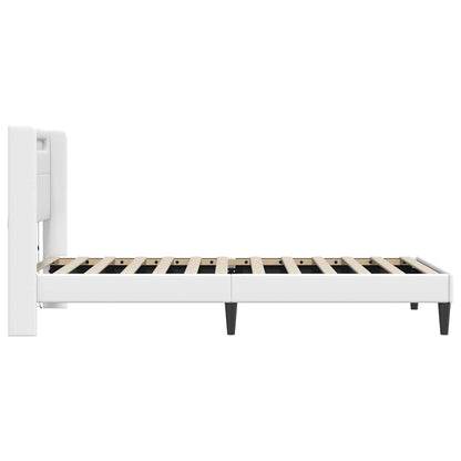 Struttura del letto con testiera Bianco 90 x 200 cm Similpelle | homemem39
