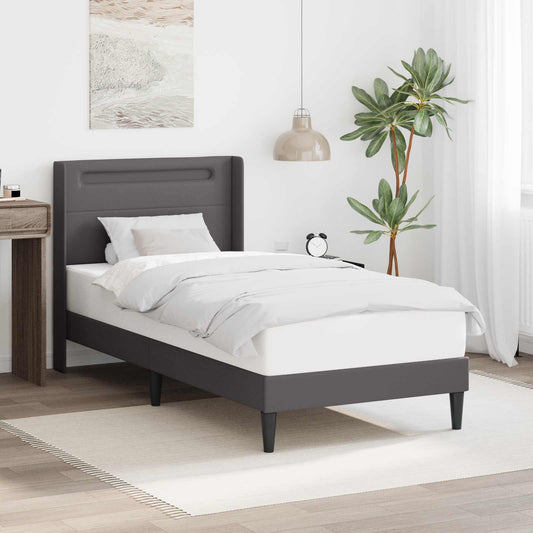 Struttura del letto con testiera Grigio 100 x 200 cm Similpelle | homemem39