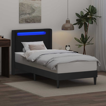 Struttura del letto con testiera Nero 100 x 200 cm Similpelle | homemem39