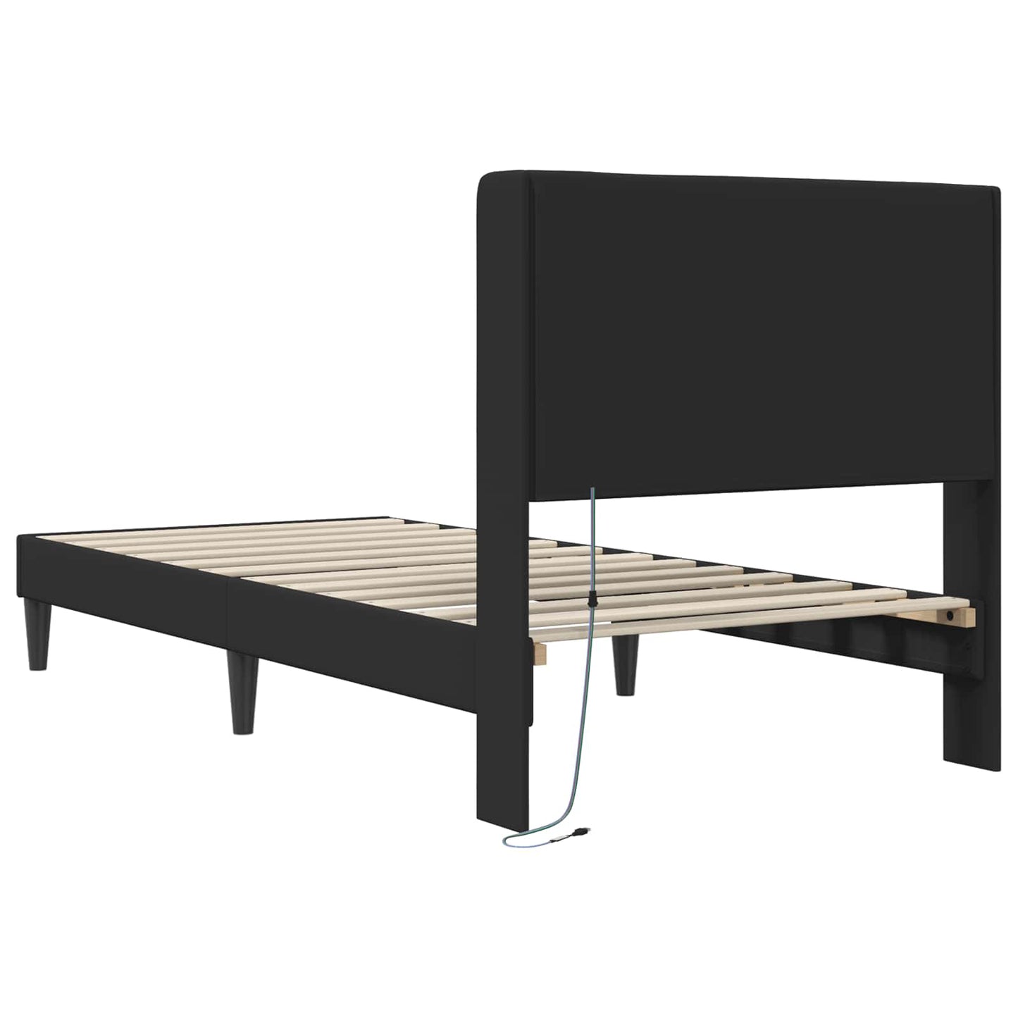 Struttura del letto con testiera Nero 100 x 200 cm Similpelle | homemem39