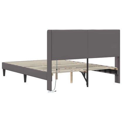 Struttura del letto con testiera Grigio 120 x 190 cm Similpelle | homemem39