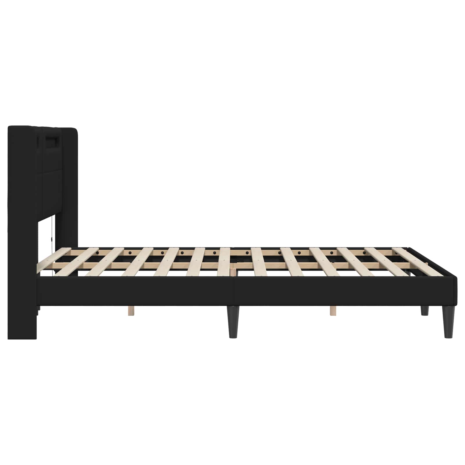 Struttura del letto con testiera Nero 120 x 190 cm Similpelle | homemem39