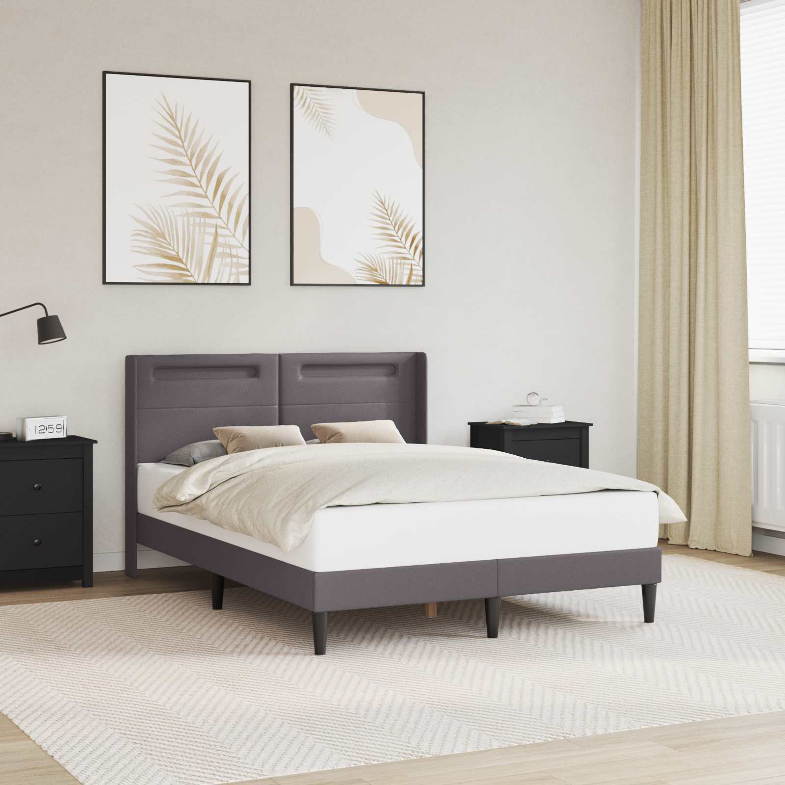 Struttura del letto con testiera Grigio 120 x 200 cm Similpelle | homemem39