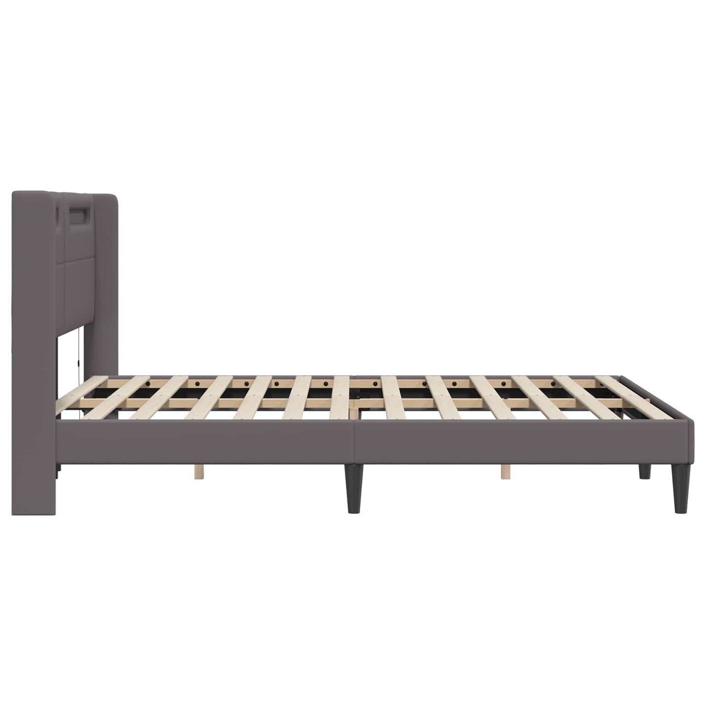 Struttura del letto con testiera Grigio 120 x 200 cm Similpelle | homemem39