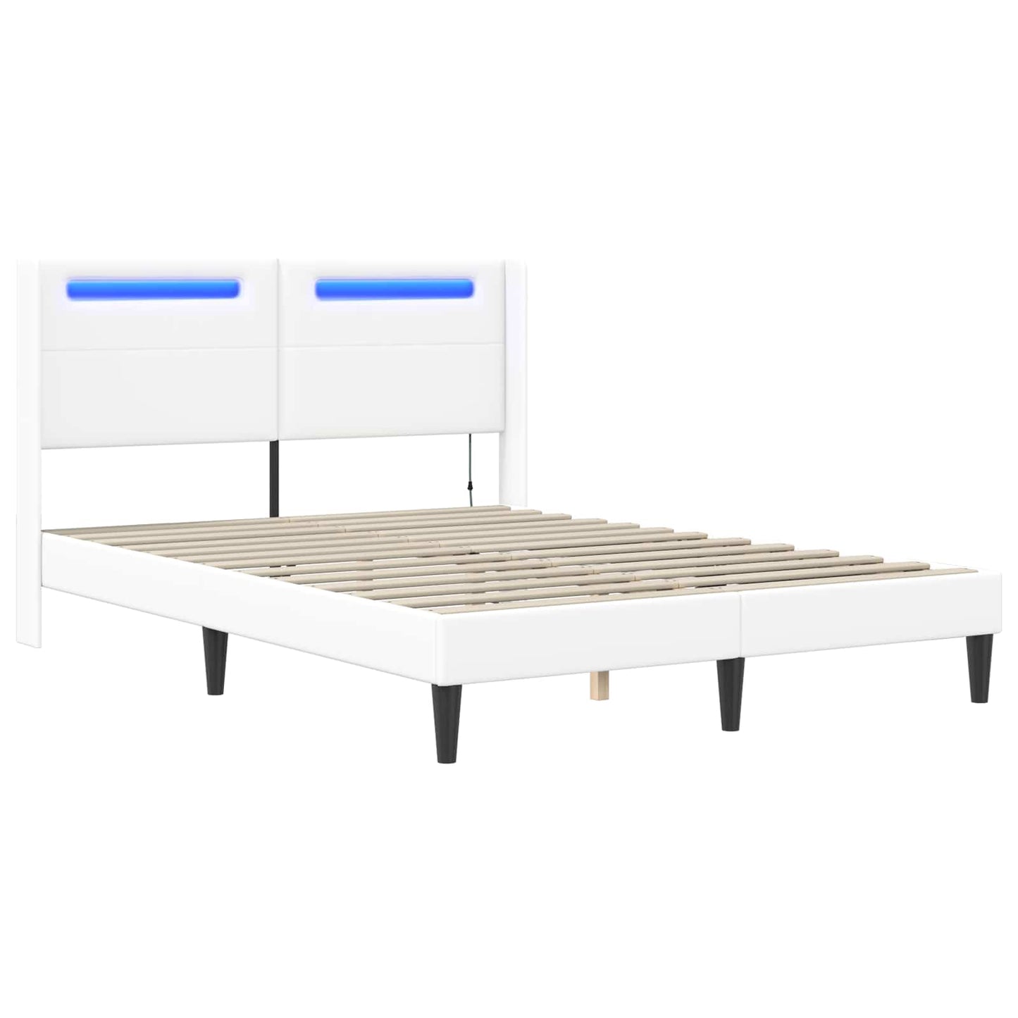 Struttura del letto con testiera Bianco 120 x 200 cm Similpelle | homemem39
