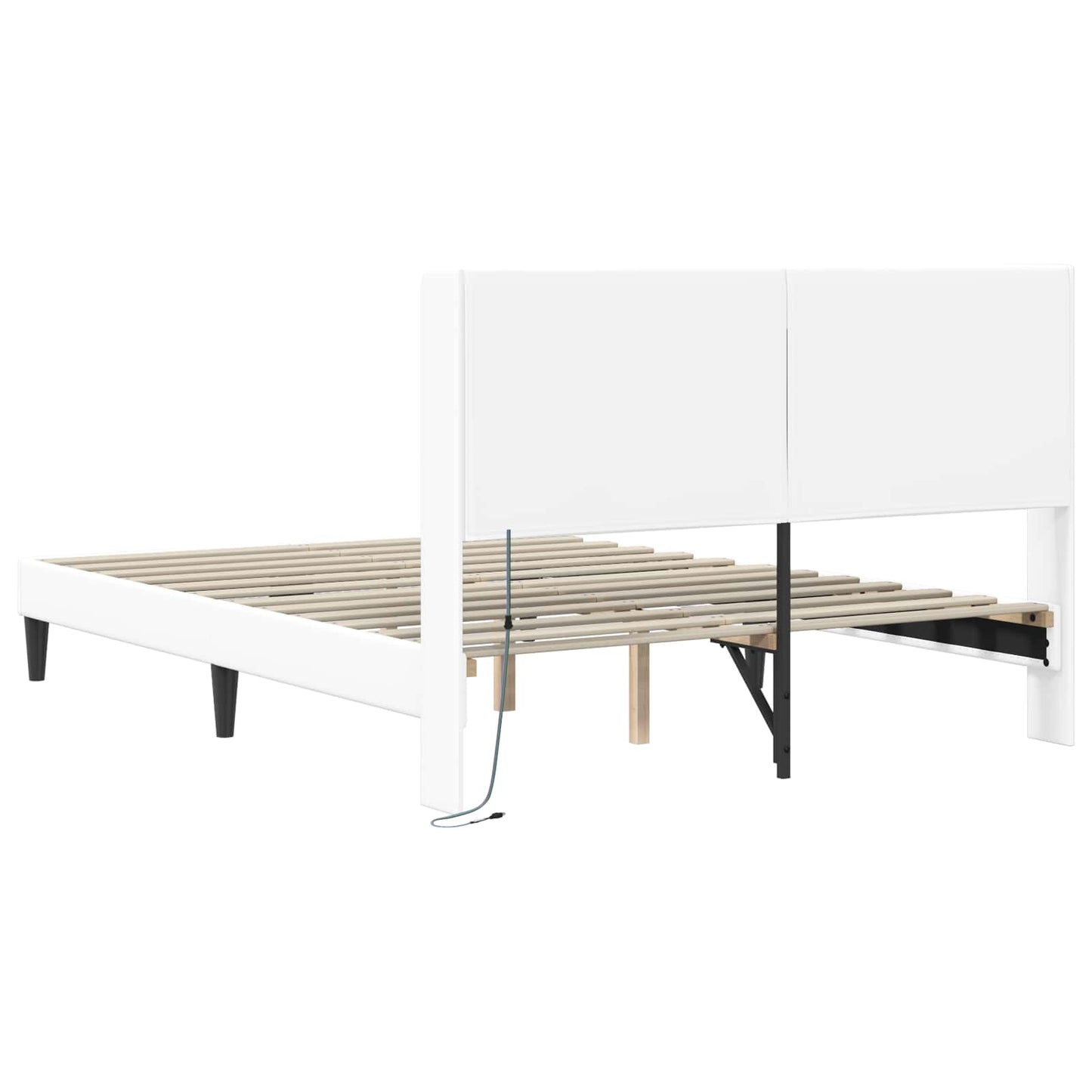 Struttura del letto con testiera Bianco 120 x 200 cm Similpelle | homemem39