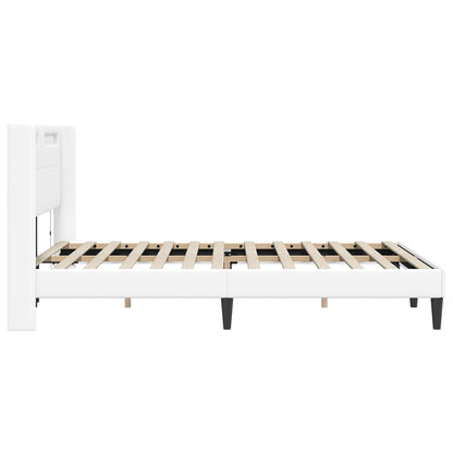 Struttura del letto con testiera Bianco 120 x 200 cm Similpelle | homemem39
