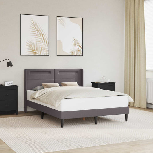 Struttura del letto con testiera Grigio 140 x 190 cm Similpelle | homemem39