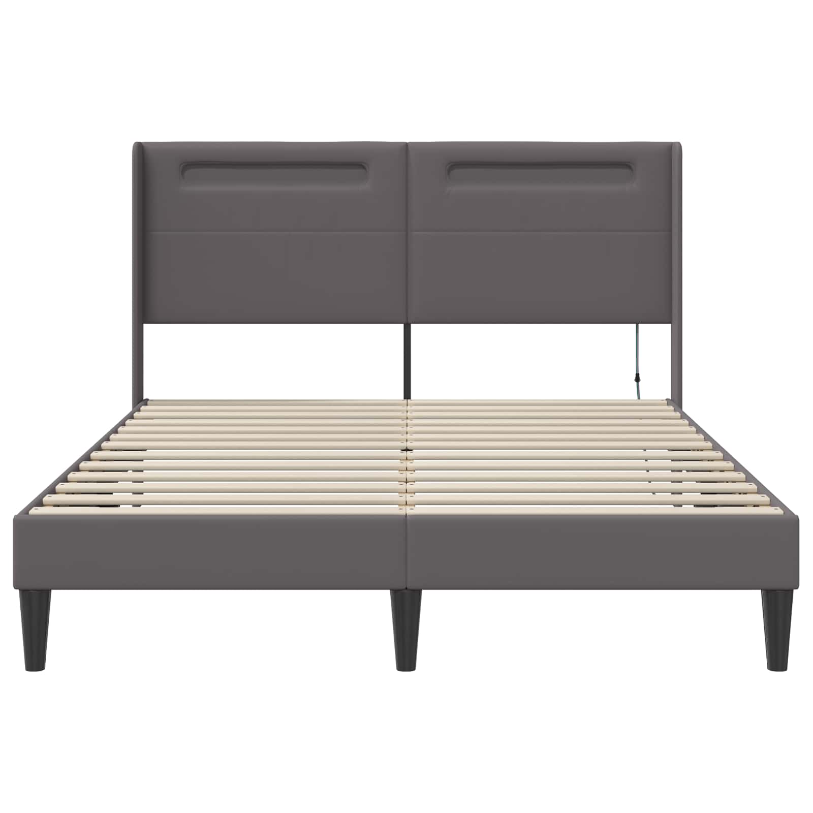 Struttura del letto con testiera Grigio 140 x 190 cm Similpelle | homemem39