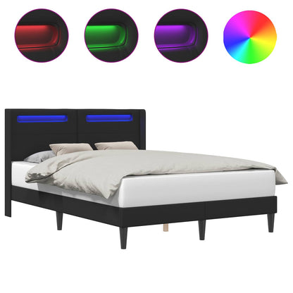 Struttura del letto con testiera Nero 140 x 190 cm Similpelle | homemem39
