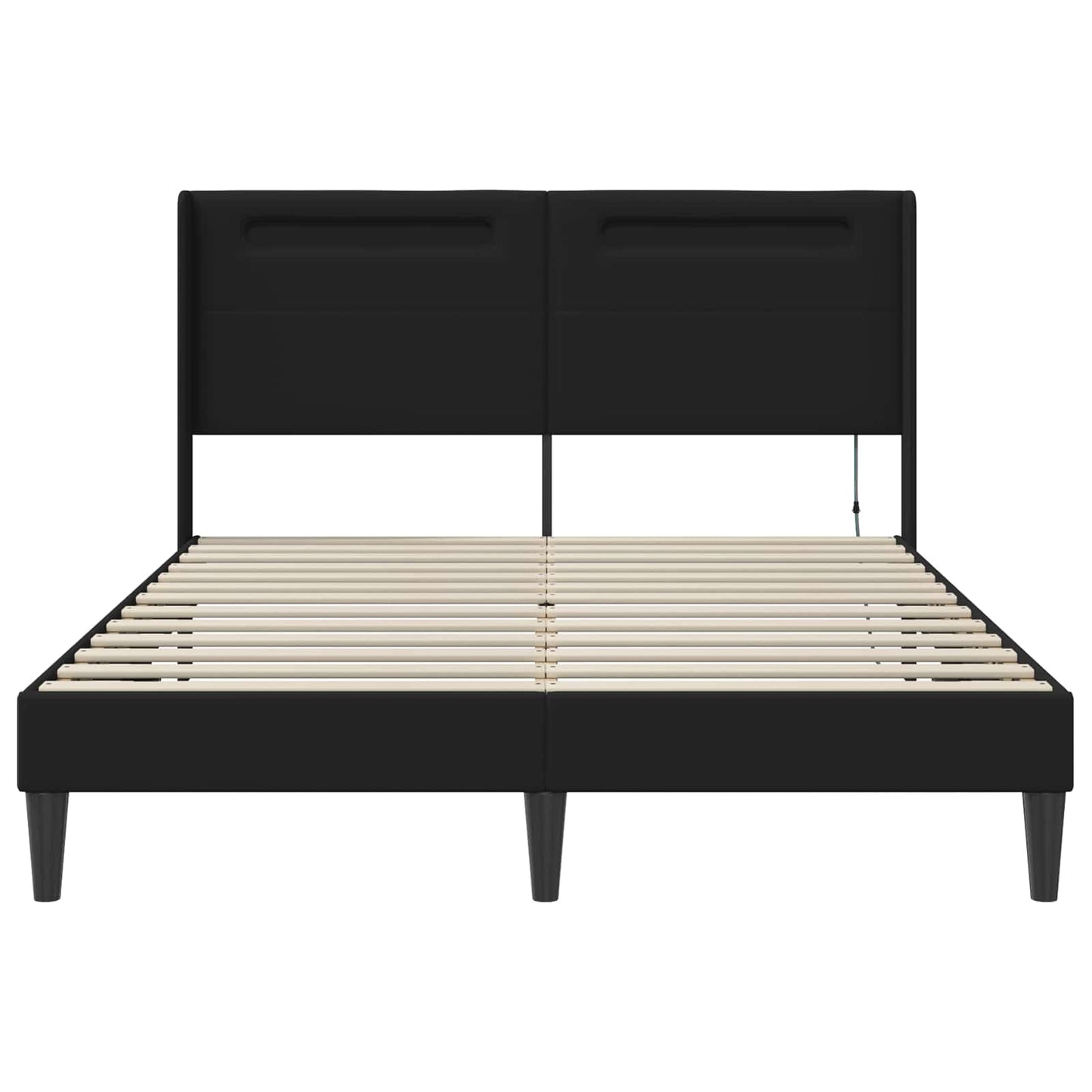 Struttura del letto con testiera Nero 140 x 190 cm Similpelle | homemem39
