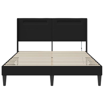 Struttura del letto con testiera Nero 140 x 190 cm Similpelle | homemem39