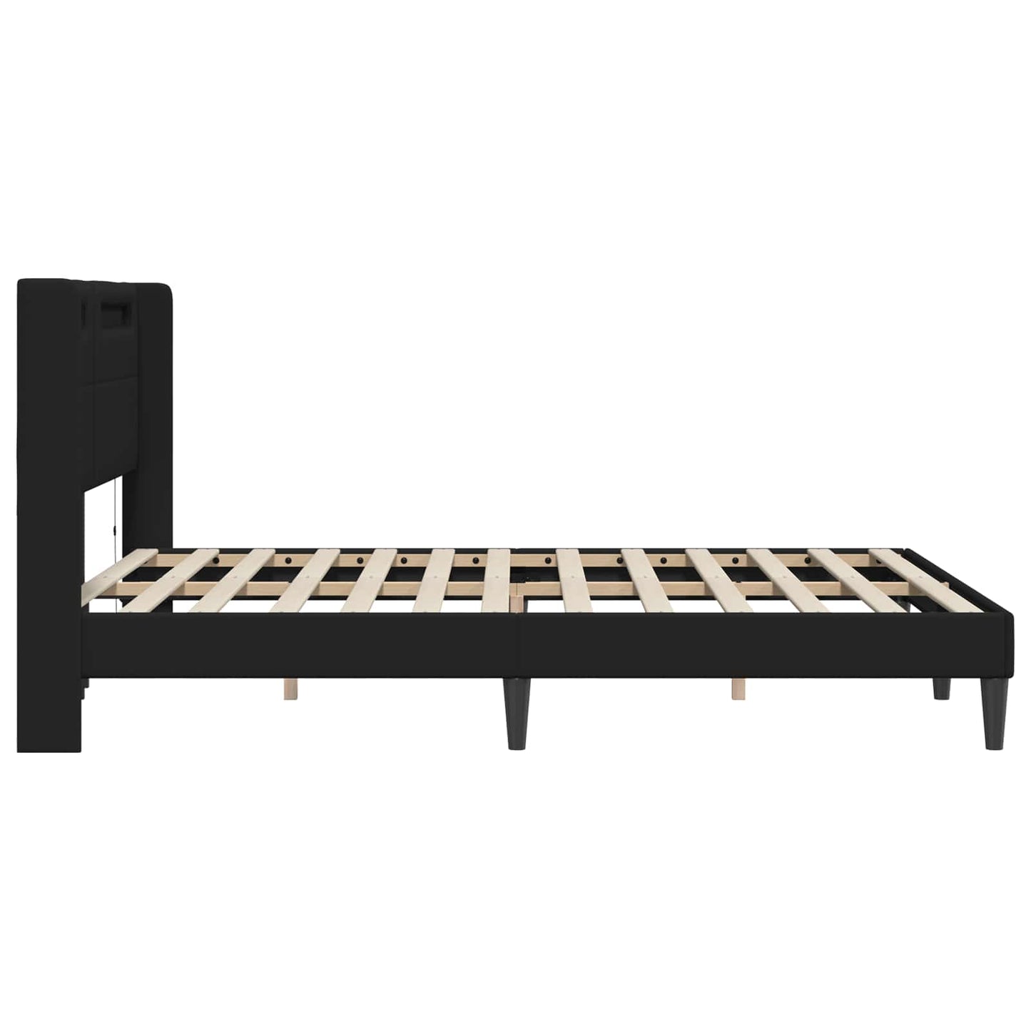 Struttura del letto con testiera Nero 140 x 190 cm Similpelle | homemem39