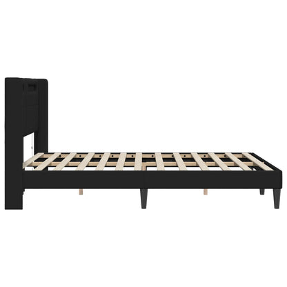 Struttura del letto con testiera Nero 140 x 190 cm Similpelle | homemem39