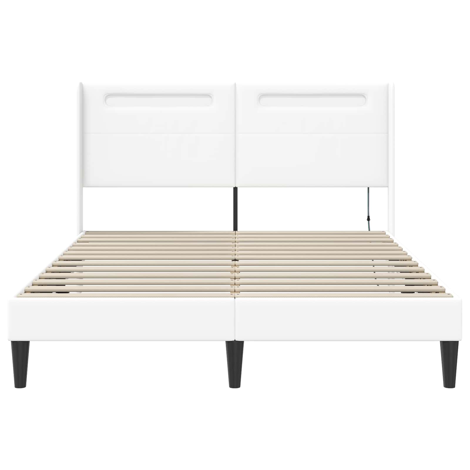 Struttura del letto con testiera Bianco 140 x 190 cm Similpelle | homemem39