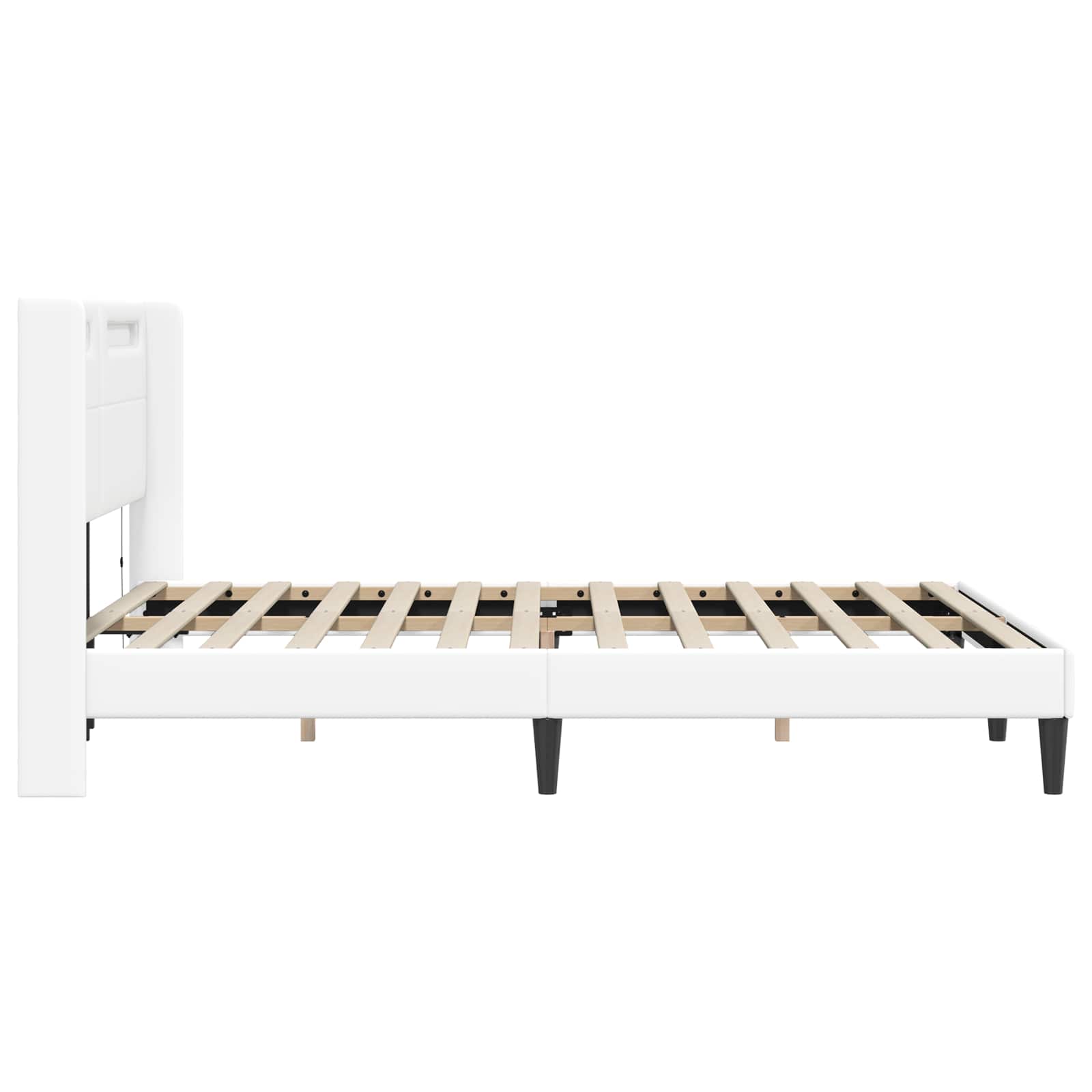 Struttura del letto con testiera Bianco 140 x 190 cm Similpelle | homemem39