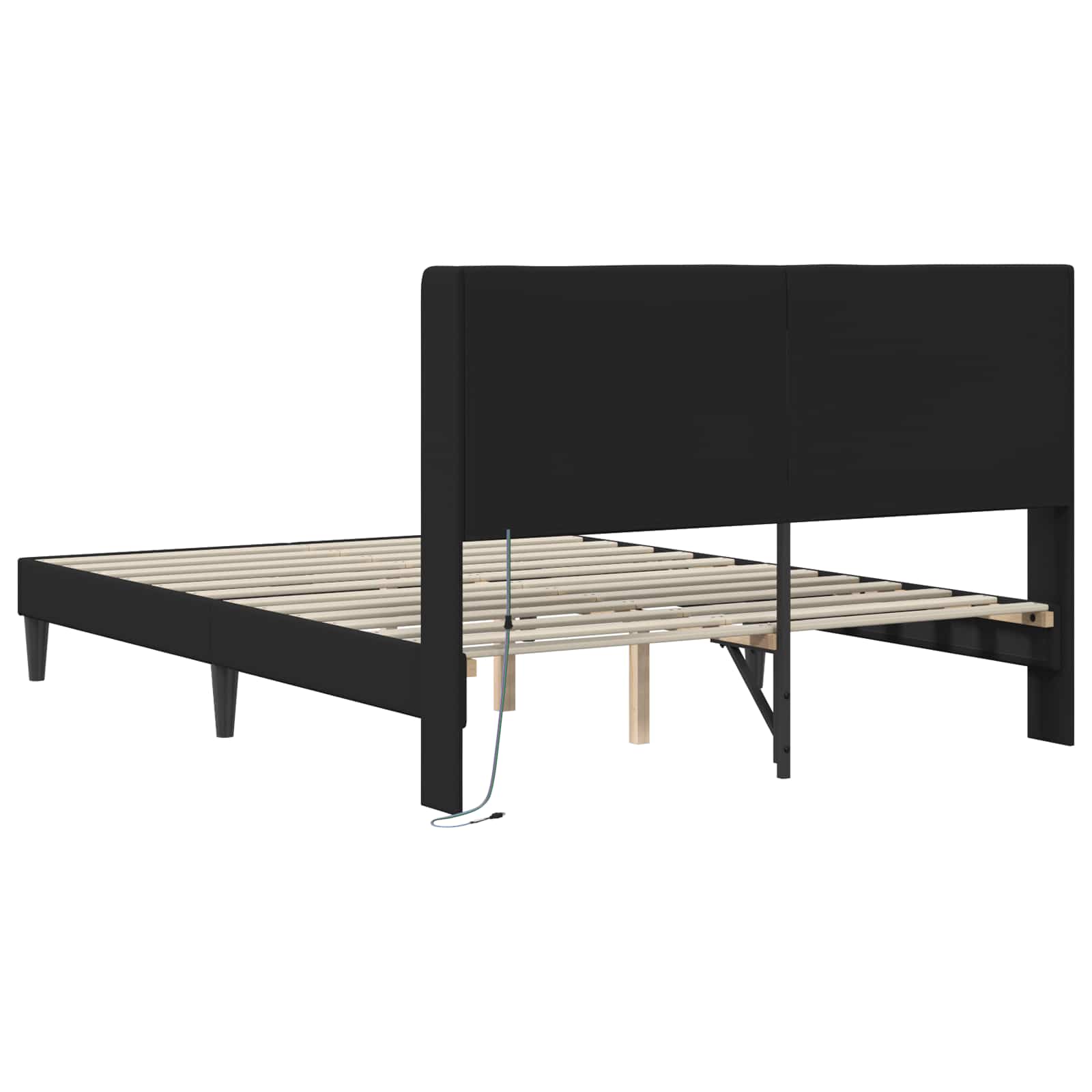 Struttura del letto con testiera Nero 140 x 200 cm Similpelle | homemem39