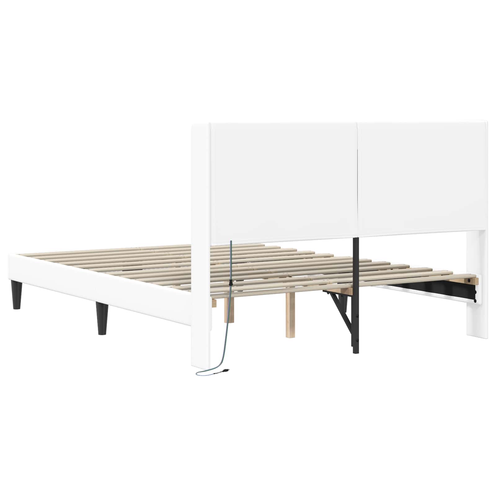 Struttura del letto con testiera Bianco 140 x 200 cm Similpelle | homemem39