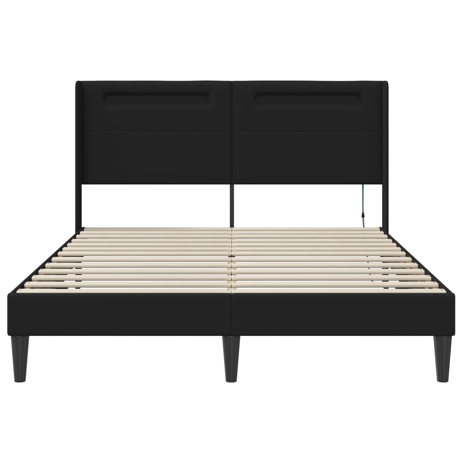 Struttura del letto con testiera Nero 160 x 200 cm Similpelle | homemem39