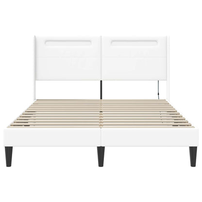 Struttura del letto con testiera Bianco 160 x 200 cm Similpelle | homemem39
