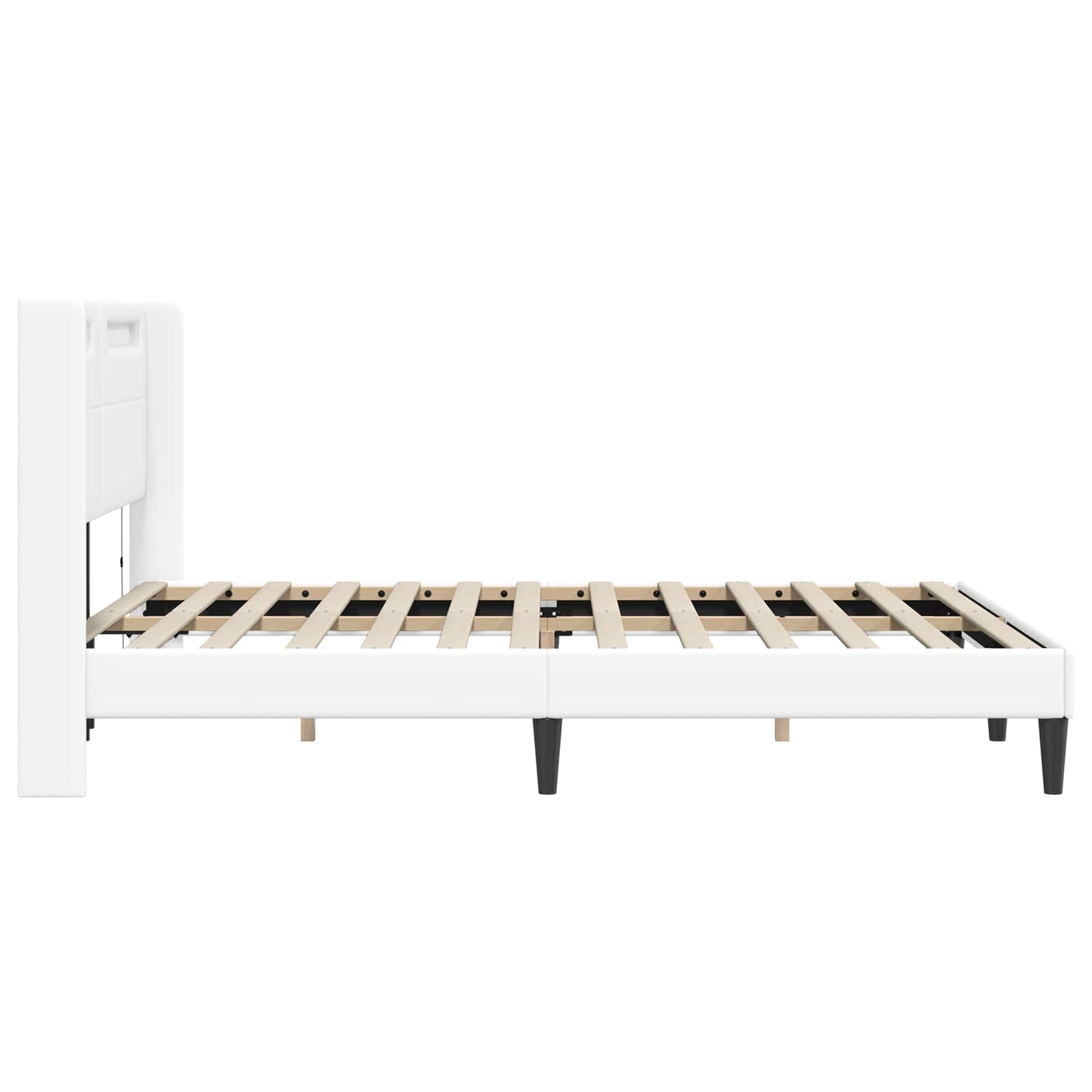 Struttura del letto con testiera Bianco 160 x 200 cm Similpelle | homemem39