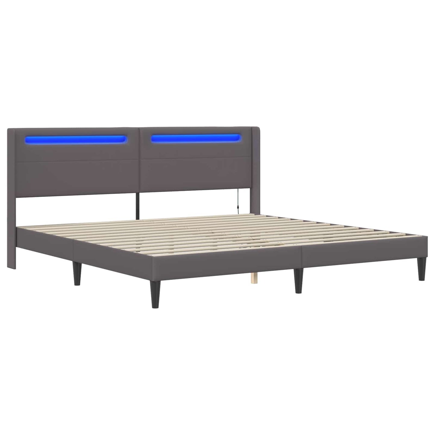 Struttura del letto con testiera Grigio 180 x 200 cm Similpelle | homemem39