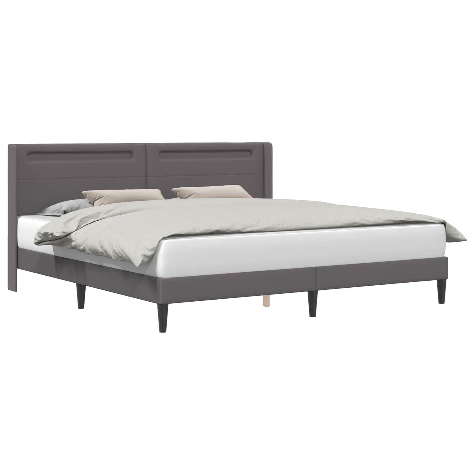 Struttura del letto con testiera Grigio 180 x 200 cm Similpelle | homemem39