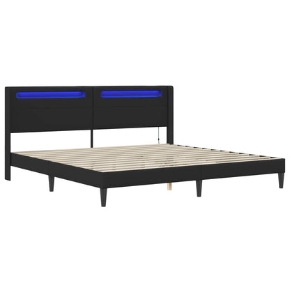 Struttura del letto con testiera Nero 180 x 200 cm Similpelle | homemem39