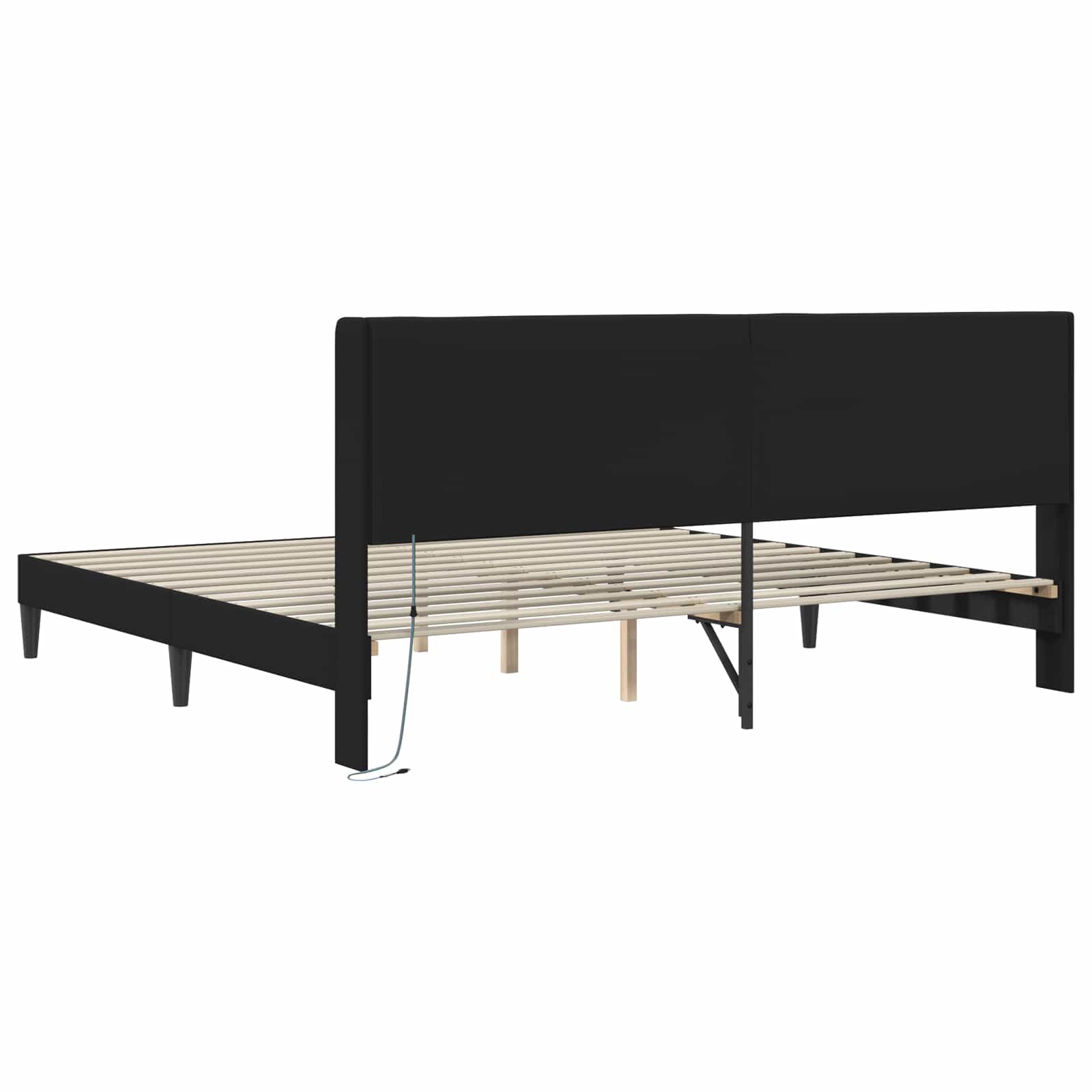 Struttura del letto con testiera Nero 180 x 200 cm Similpelle | homemem39