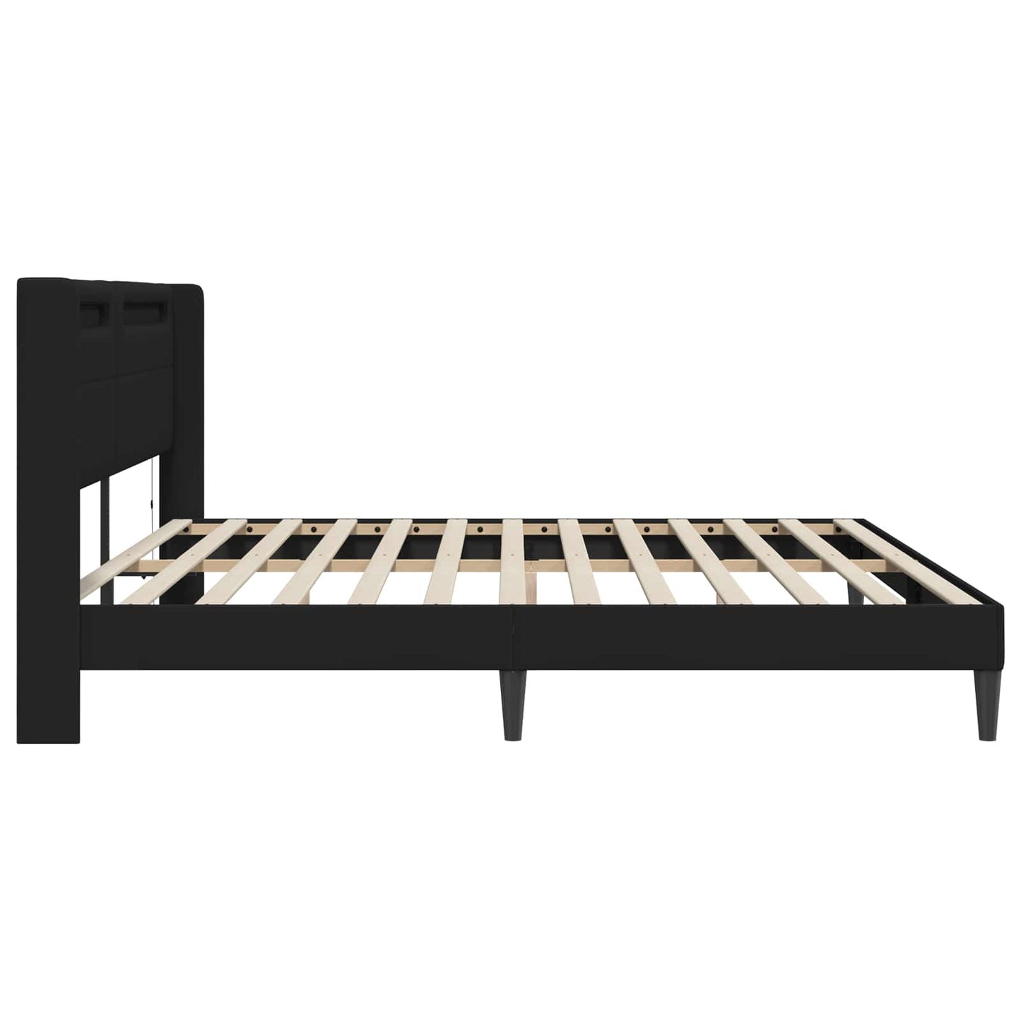 Struttura del letto con testiera Nero 180 x 200 cm Similpelle | homemem39