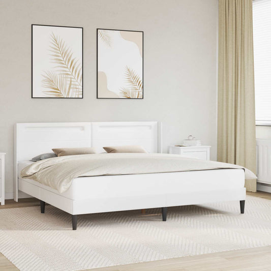 Struttura del letto con testiera Bianco 180 x 200 cm Similpelle | homemem39