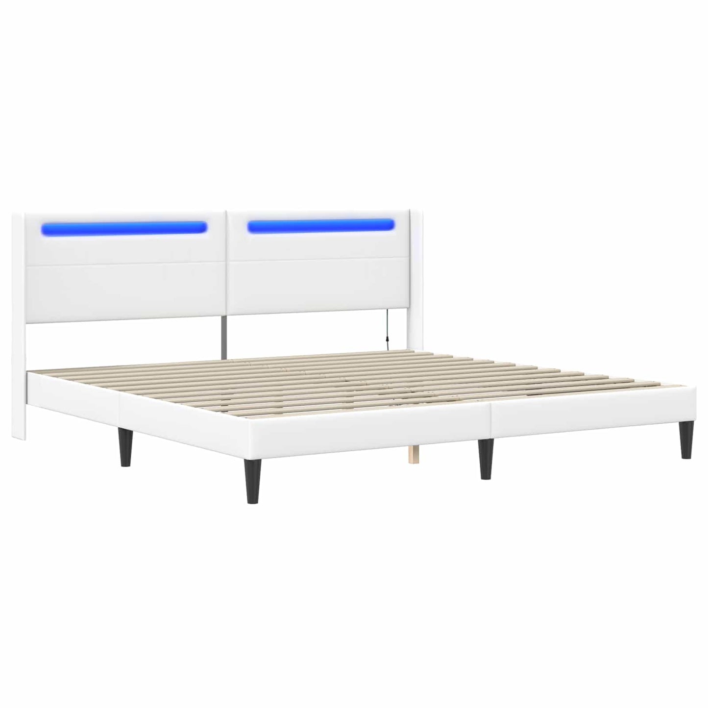 Struttura del letto con testiera Bianco 180 x 200 cm Similpelle | homemem39