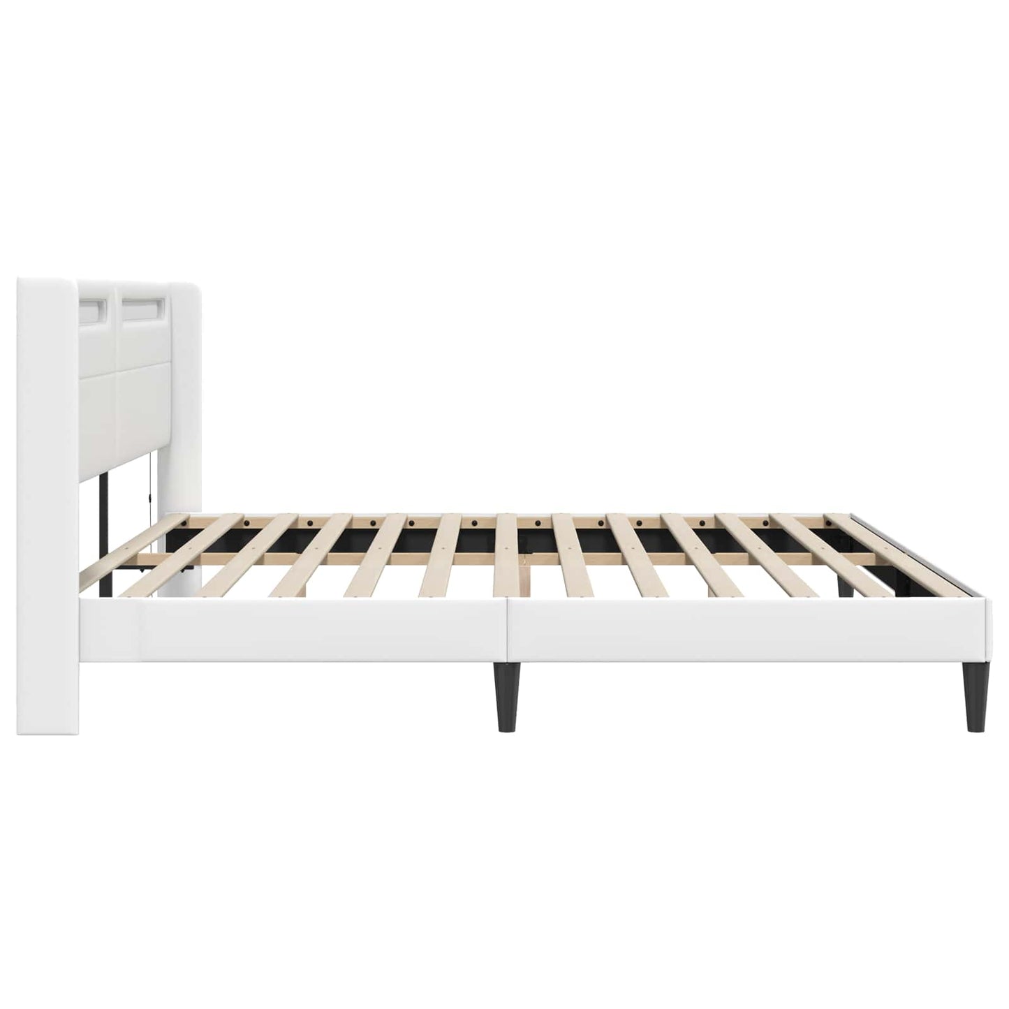 Struttura del letto con testiera Bianco 180 x 200 cm Similpelle | homemem39