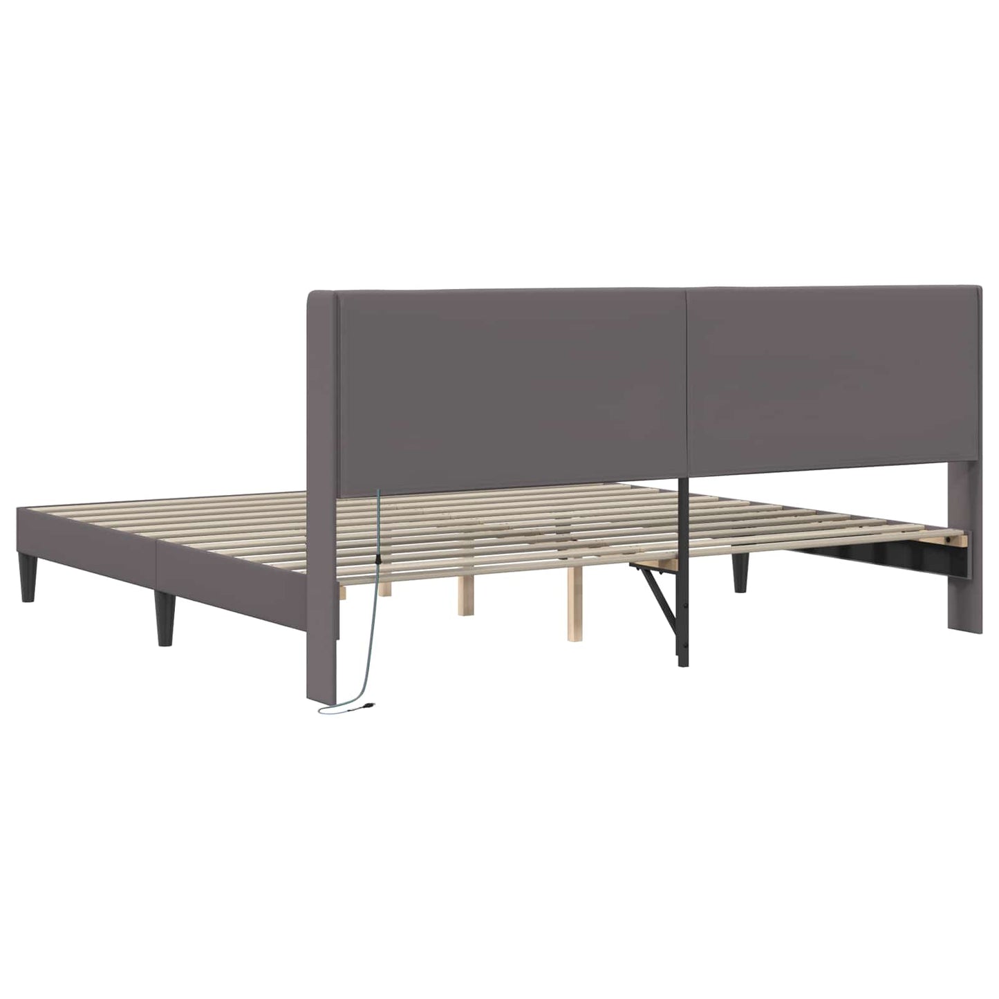 Struttura del letto con testiera Grigio 200 x200 cm Similpelle | homemem39