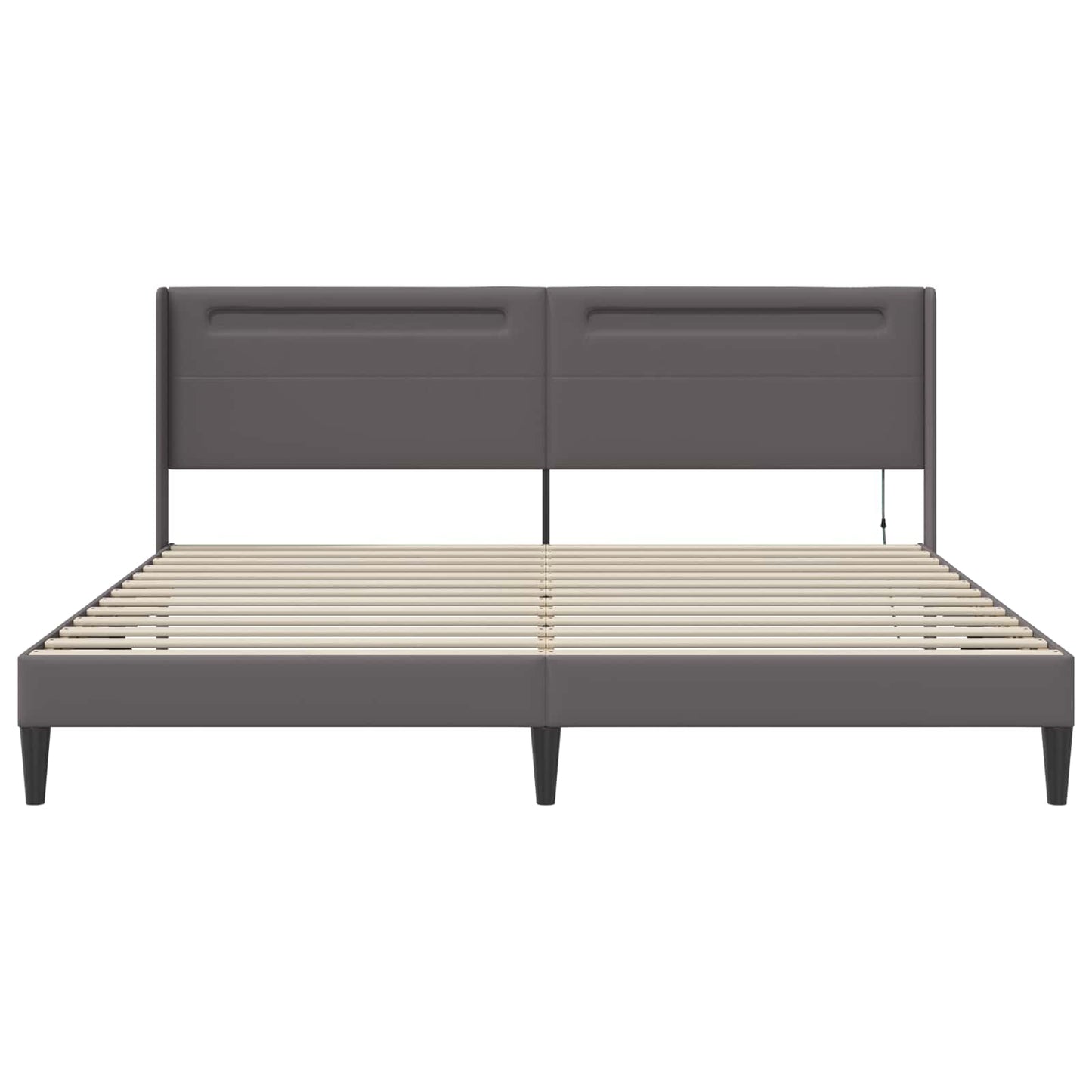 Struttura del letto con testiera Grigio 200 x200 cm Similpelle | homemem39