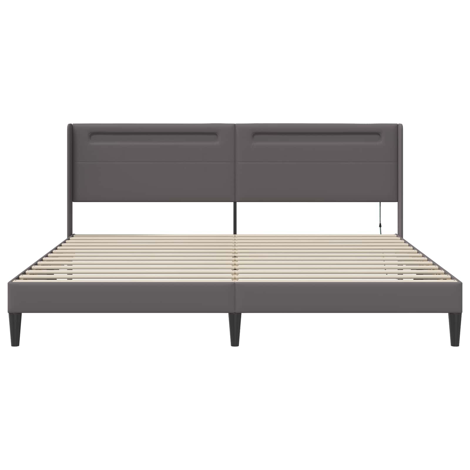 Struttura del letto con testiera Grigio 200 x200 cm Similpelle | homemem39