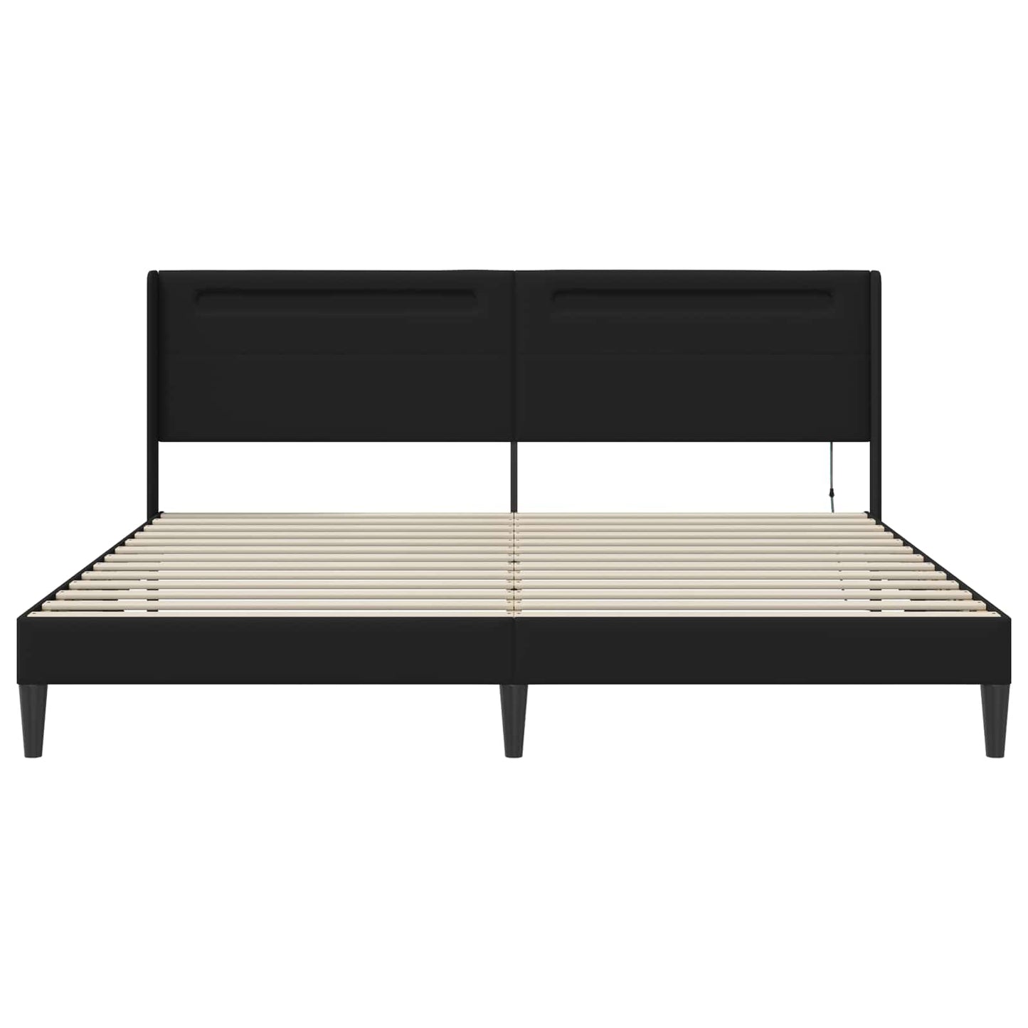 Struttura del letto con strisce LED Nero 200 x200 cm Similpelle | homemem39