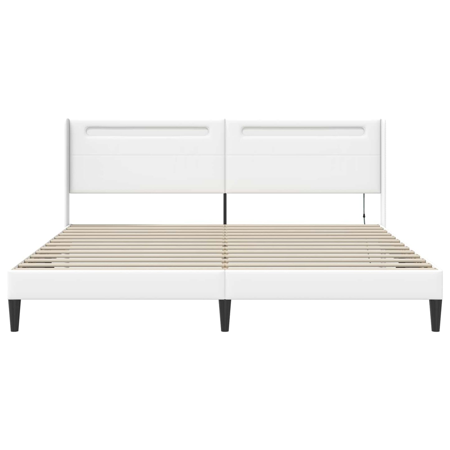 Struttura del letto con testiera Bianco 200 x200 cm Similpelle | homemem39
