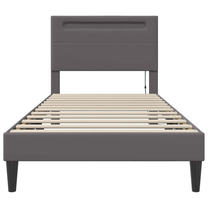 Struttura del letto con testiera Grigio 80 x 200 cm Similpelle | homemem39