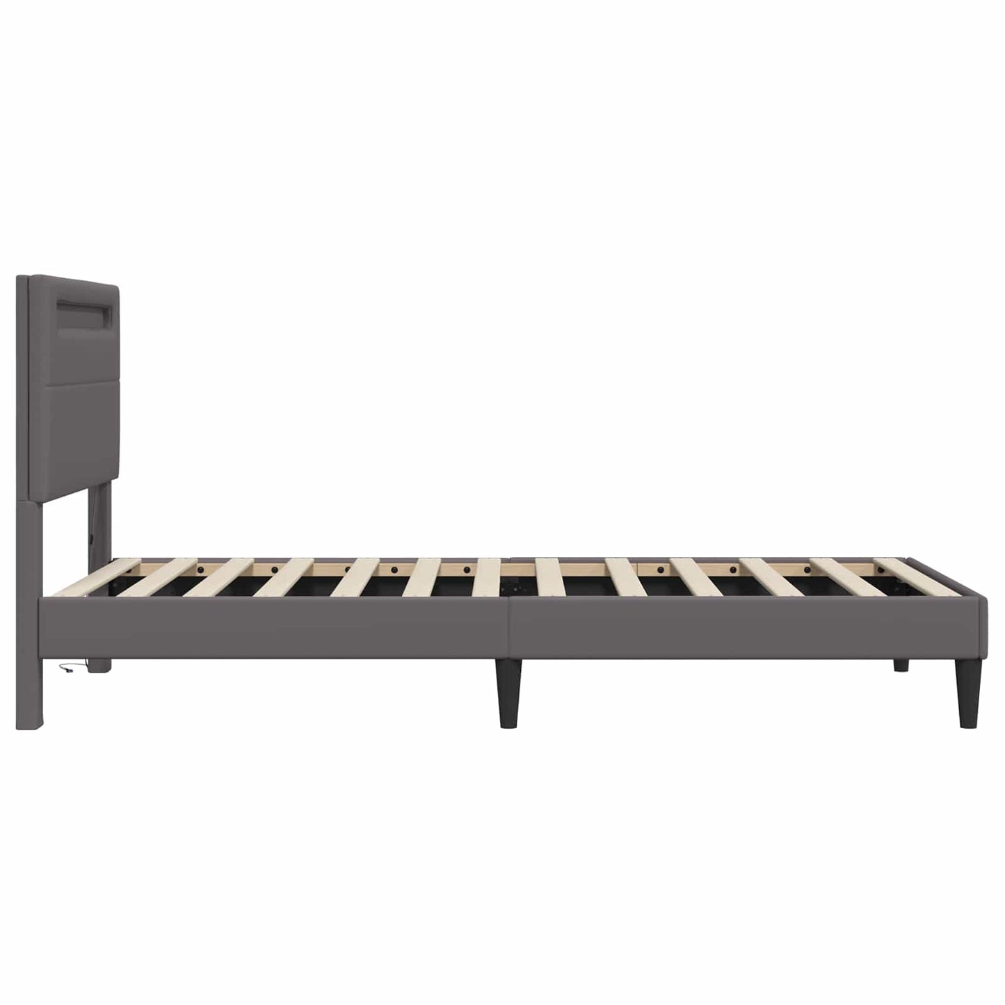 Struttura del letto con testiera Grigio 80 x 200 cm Similpelle | homemem39