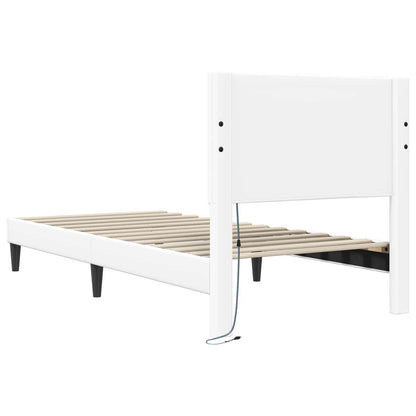 Struttura del letto con testiera Bianco 80 x 200 cm Similpelle | homemem39