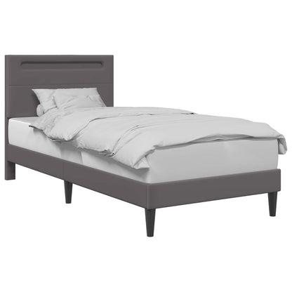 Struttura del letto con testiera Grigio 90 x 190 cm Similpelle | homemem39